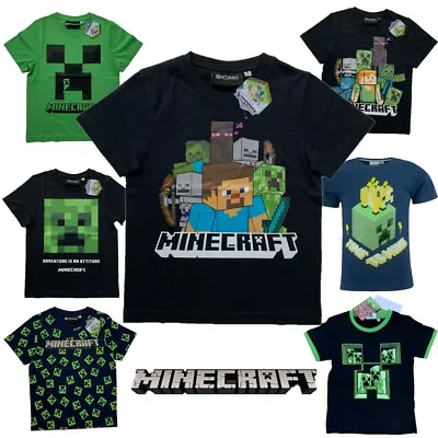 Buy Boys Kids Child Children Minecraft Cotton Gamer T Shirt T-shirt Age 6-12 Years • 9.99£