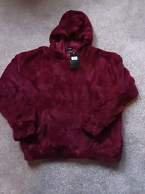 Buy Ladies Sophia Mirza NEW Dark Red Soft Teddy Fluffy Fleece Warm Cosy Hoodie.  M • 10.99£