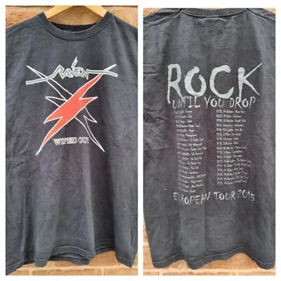 Buy Official Raven T Shirt 2015 Tour Backprint Black NWOBHM Metallica Gig Merch LRGE • 17.99£