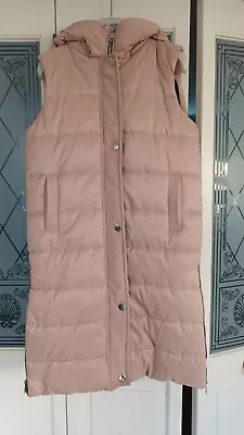 Buy BNWOT Ladies Long Beige Hooded Gilet  Size 8 / S • 9.99£