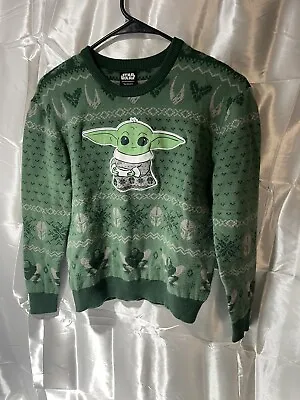Buy Star Wars Youth Girl's Christmas Sweater Size XL Baby Yoda Long Sleeve Green • 15.82£