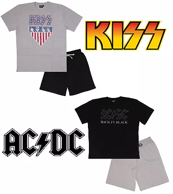 Buy Mens Short Pyjamas Rock N Roll Acdc Kiss Official 2pc Pj Sets M L Xl Xxl New • 9.99£