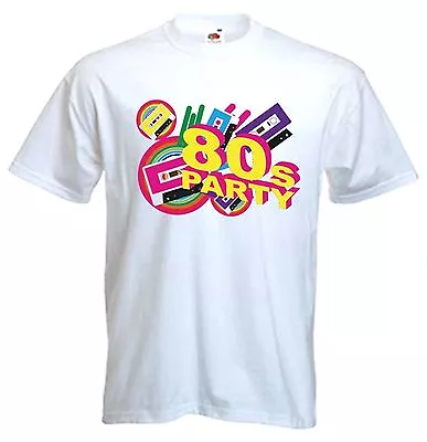Buy 80S PARTY T-SHIRT - Eighties, 1980s Fancy Dress, Sizes Small - XXXL • 12.95£