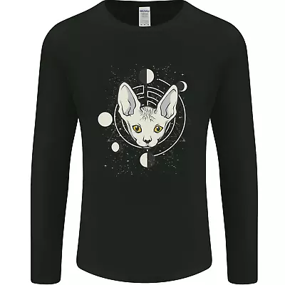 Buy Celestial Cat Moon Phases Mens Long Sleeve T-Shirt • 11.99£
