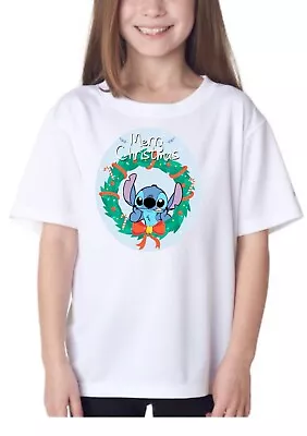 Buy Stitch T-shirt Christmas Iron On, Christmas Kids Adult T-shirt, Disney Stitch • 2.50£