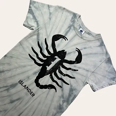 Buy Blue Tie-dye Tshirt Tag S Fits XS Scorpion Islander Graphic Tee Summer Holiday • 8.99£