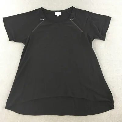 Buy Witchery Womens Top Size S Black Zip Accents Short Sleeve T-Shirt • 10.91£