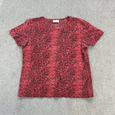 Buy Liz Claiborne Ladies T Shirt Red Medium Snake Animal Print Short Sleeve • 9.95£