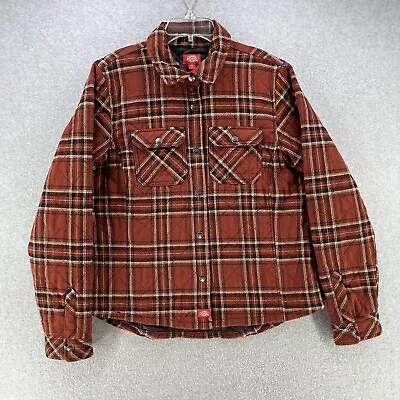 Buy Dickies Womens Jacket Medium M Insulated Flannel Snap Button Plaid Outdoor • 28.37£