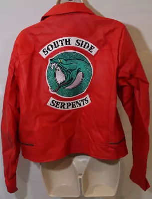 Buy Women's Riverdale Cheryl Blossom Red Serpents Leather Jacket Size XL NWT • 60.56£