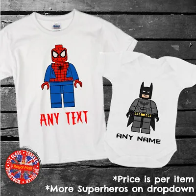Buy Personalised Marvel T-shirt Gift Kids Spiderman Batman Birthday  • 9.99£
