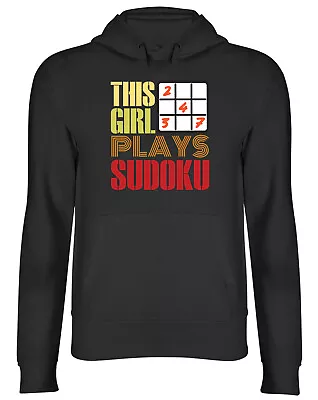 Buy Girl Plays Sudoku Hoodie Mens Womens Funny Numbers Puzzle Game Top Gift • 17.99£