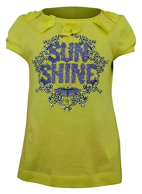 Buy Girls Zara T-Shirt Top Short Sleeve Sun Shine Print Yellow Age 2 To 14 Years • 3.47£