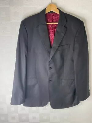 Buy Men's Harvie & Hudson Wool Suit Jacket Dark Grey UK 40R Alfred Brown Woven • 35.99£