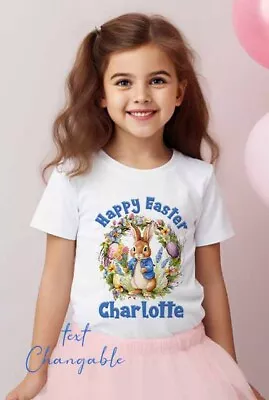Buy Easter  Bunny Rabbit  CHILDREN'S  T SHIRT ~Personalised Easter Gift Ref3 • 8.99£