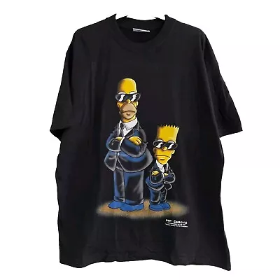 Buy The Simpsons Men In Black T Shirt Size XL 1998 Vintage Redwood • 60£