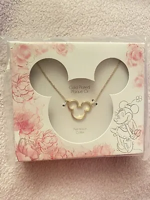 Buy New Disney Store Mickey Mouse Head Necklace Gold Plated Pendant Bnib Adult Child • 14.95£