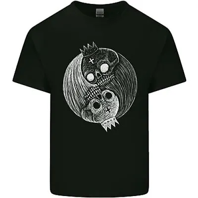 Buy Yin Yang Skull Kings Gothic Tattoo Biker Mens Cotton T-Shirt Tee Top • 10.99£