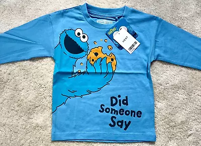 Buy Next Boys Cookie Monster Long Sleeved T-Shirt Age 12-18 Months (Up To 86cm) • 9£
