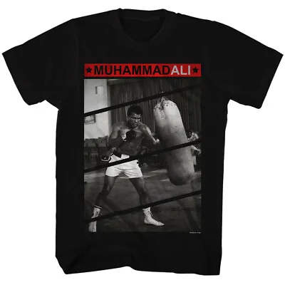 Buy Muhammad Ali Boxing Champ Hitting Punching Bag In Gym Men's T Shirt • 38.47£