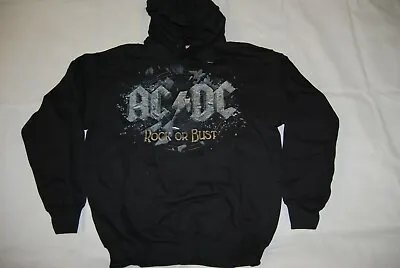 Buy Ac/dc Rock Or Bust Logo Hoodie Hooded Sweatshirt New Official Angus Young  • 19.99£
