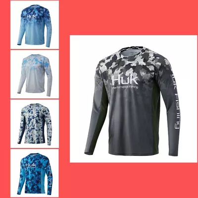 Buy Man's Long Sleeve Fishing Shirts UV Protection Mesh T-Shirts UPF50+ • 15.59£
