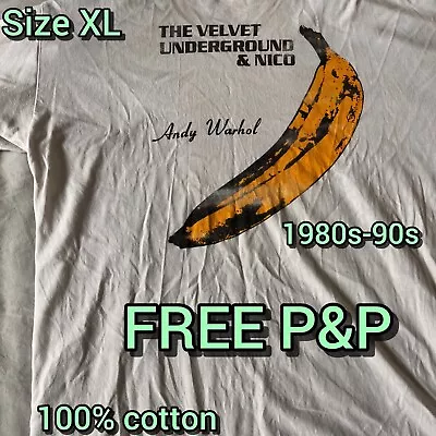 Buy Vintage Velvet Underground Andy Warhol Banana T Shirt. Size XL. 1980s-90s • 125£