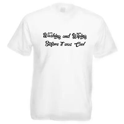 Buy Washing & Wiping Before It Was Cool Mens White Printed T-Shirt XTSN153 • 9.99£