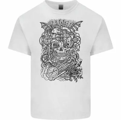 Buy Steampunk Hell Skull Men's Funny T-Shirt Gothic Biker Motorbike Motorcycle • 9.50£