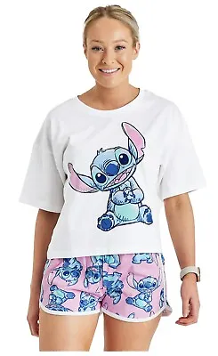Buy Ladies Disney Lilo & Stitch Short Pyjama Set Pyjamas 8-22 • 15.95£