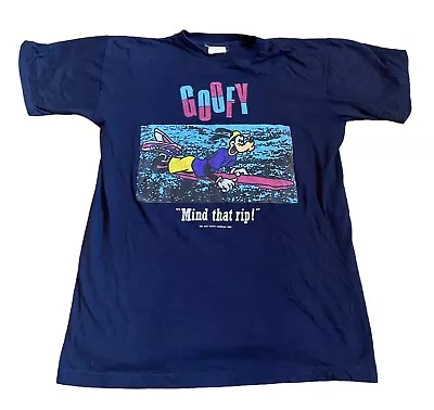 Buy Vintage Disney 80s Date Stamped Goofy Single Stitch Surf T Shirt L/M • 79.99£