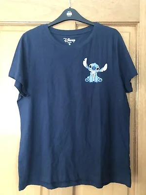 Buy Stitch Disney Blue T-Shirt T Shirt Top Ladies Primark Size 12/14 Medium • 9.90£