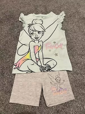 Buy Girls Tinkerbell Shorts And T Shirt 3-4 Years • 2.50£