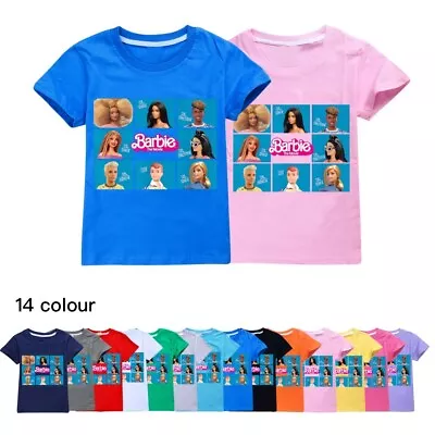 Buy Barbie Movie Print T-shirt Short Sleeve Children's YouTube Merch Casual Sports • 9.26£