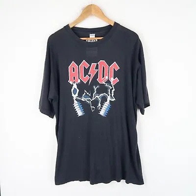 Buy ACDC T-shirt Vintage Thin Faded Metal Music Rock Band SZ XL/2XL (M9470) • 22.95£