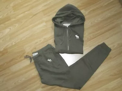 Buy Mens ABERCROMBE&FITCH XL-XXL Green Tracksuit Set: Zip Hoodie+Track Pants GREAT • 29.99£