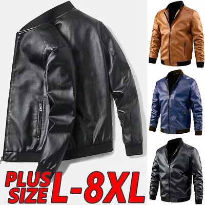 Buy UK Mens Vintage Fit Real Biker Jacket Cafe Racer Casual Slim PU Leather Coat • 16.55£