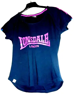 Buy Size 12 Lonsdale Navy Mix Short-sleeve Cotton Blend Top  • 2.99£