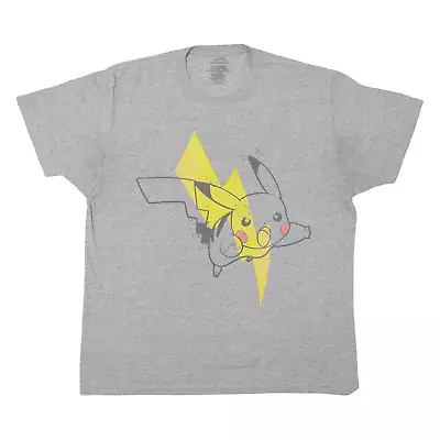 Buy POKEMON Pikachu Mens T-Shirt Grey L • 9.99£