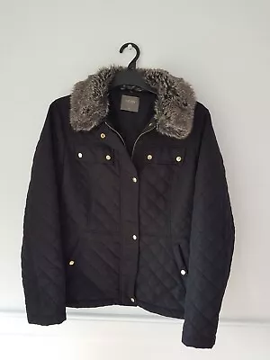 Buy  Oasis  Lightweight Quilt Jacket Uk Med, Fur Collar Removes. • 14£