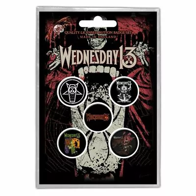 Buy Wednesday 13 Button Badge Pack Condolences - Pack Of 5 Badges - Official Merch  • 3.99£