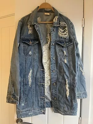 Buy Ladies Redial Distressed Oversized Denim Jacket. Size Small • 15£
