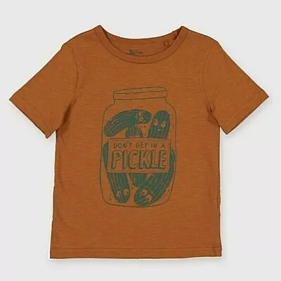 Buy Boys Kids Brown Pickle Jar T-Shirt 2-4 Years • 4.95£