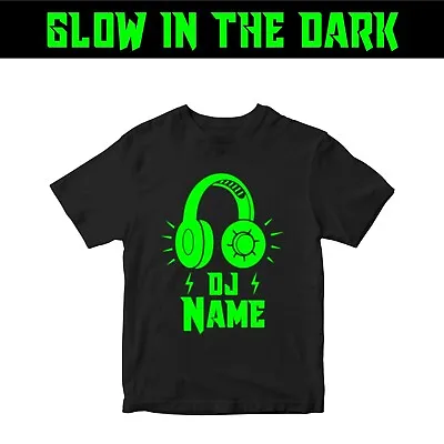 Buy Personalised T-shirt Your Name DJ Disc Jockey Glow In The Dark Halloween Friends • 9.99£