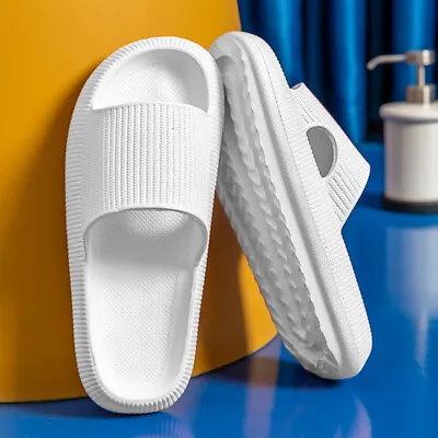 Buy Cool Slippers White Yellow Green Thick Bottom Slippers Elastic For Home Bathroom • 9.71£
