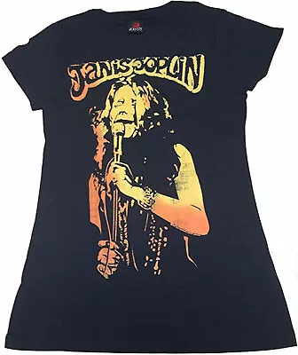 Buy Official Janis Joplin Microphone Ladies Blue T Shirt Janis Joplin Ladies Tee  • 19.95£