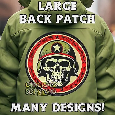 Buy Skeleton Trooper Patch Large Iron On Jacket Backpatch Skull Army Veteran Metal • 14.25£