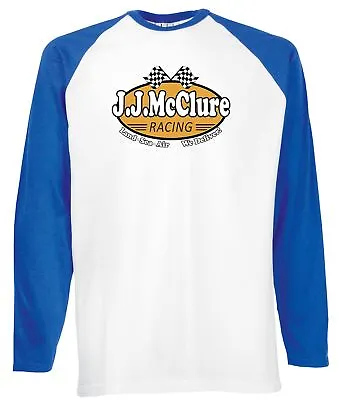 Buy JJ McClure Racing Cannonball Long Sleeve Baseball Shirt - Run Burt Reynolds 80's • 15.99£