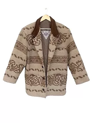 Buy Vintage Cardigan Jacket Jumper Tribal Knit Bolivian Retro Wool Blend Medium • 27£