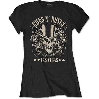 Buy Ladies Guns N' Roses Slash Top Hat Skull Official Tee T-Shirt Womens • 15.99£